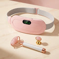 Cinturón térmico con vibración y rodillo facial de cuarzo rosa con su piedra pequeña