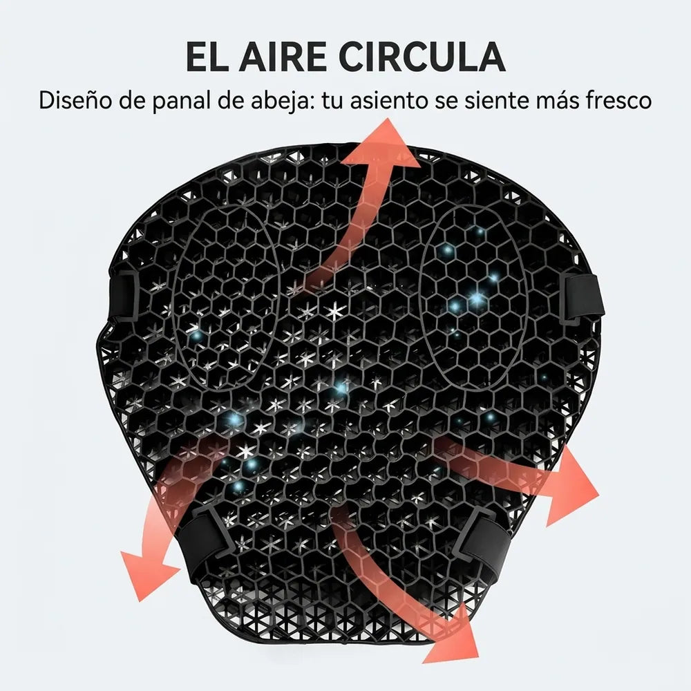 Diseño de panal de abeja por donde circula el aire